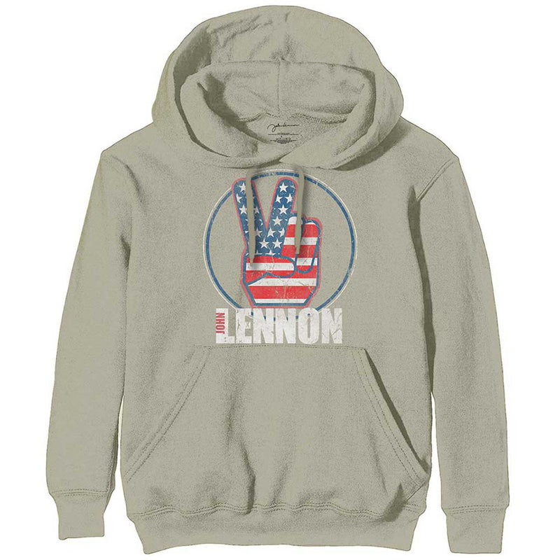 JOHN LENNON - 官方和平手指美國國旗/連帽衫和運動衫/男士